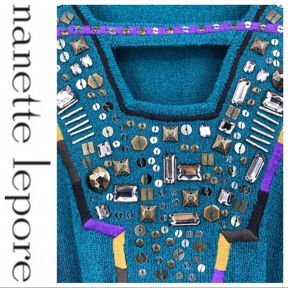 💕SALE💕 Nanette Lepore Jeweled Summer Dress - Picture 6 of 11